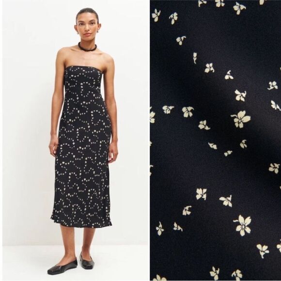 Reformation Dresses & Skirts - Reformation Joana Black Floral Dress Large NWT